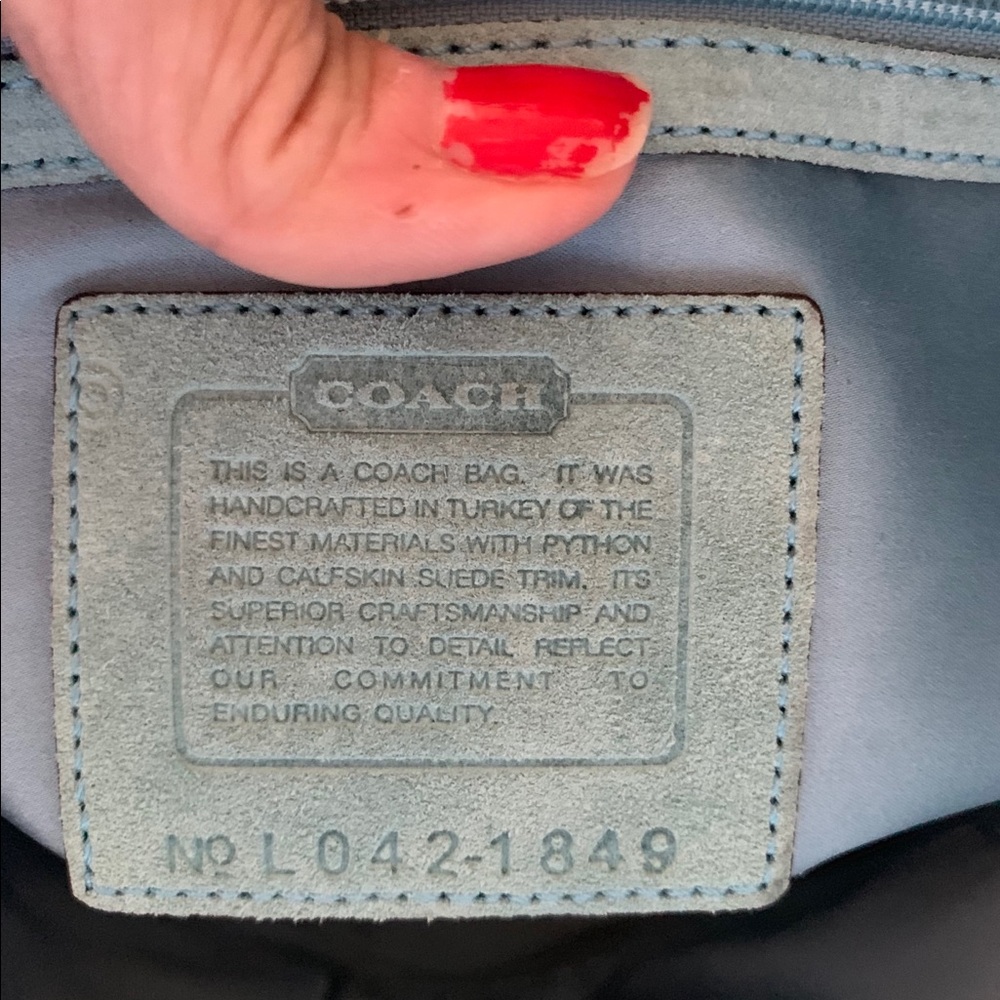 Authentic Coach Python Trimmed Handbag. - image 5